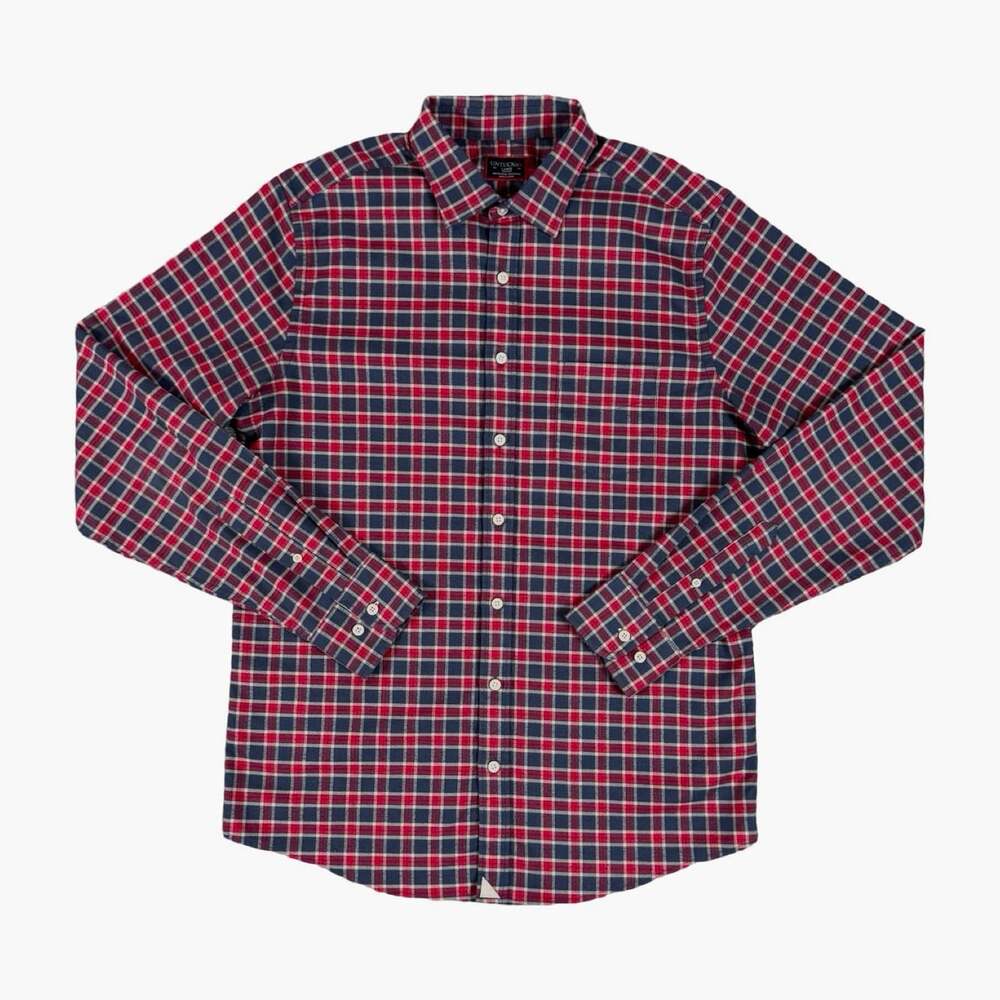 UNTUCKit Plaid Flannel Button Up Shirt Long Sleeve Slim Button-Down Size L